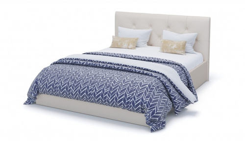 Мягкая кровать Женева 160 Teos milk с пуговицами (подъемник)