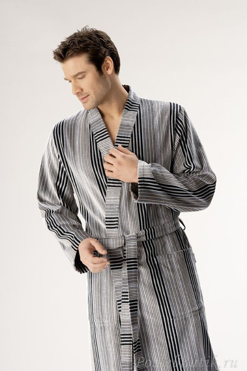 Велюровый халат мужской с воротником Riva 4823 от Cawö Германия