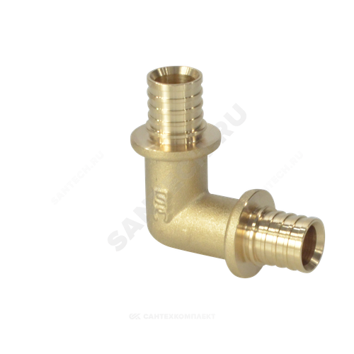 Угольник для PE-X труб аксиальный латунь Дн 25х90гр РОС