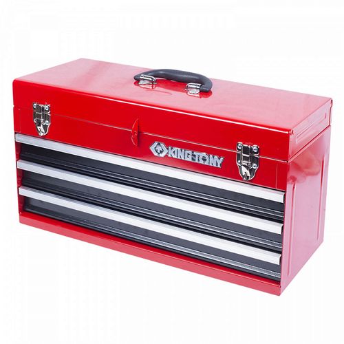 KING TONY (87401-3) Ящик инструментальный, 3 полки и отсек, красный