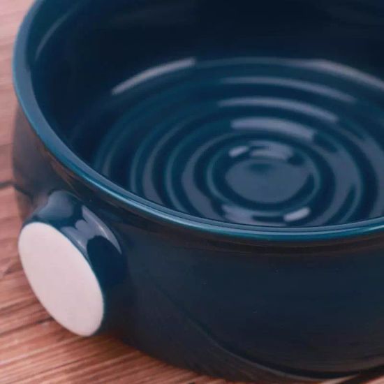 Керамическая чаша для бритья Yaqi тёмно-синего цвета