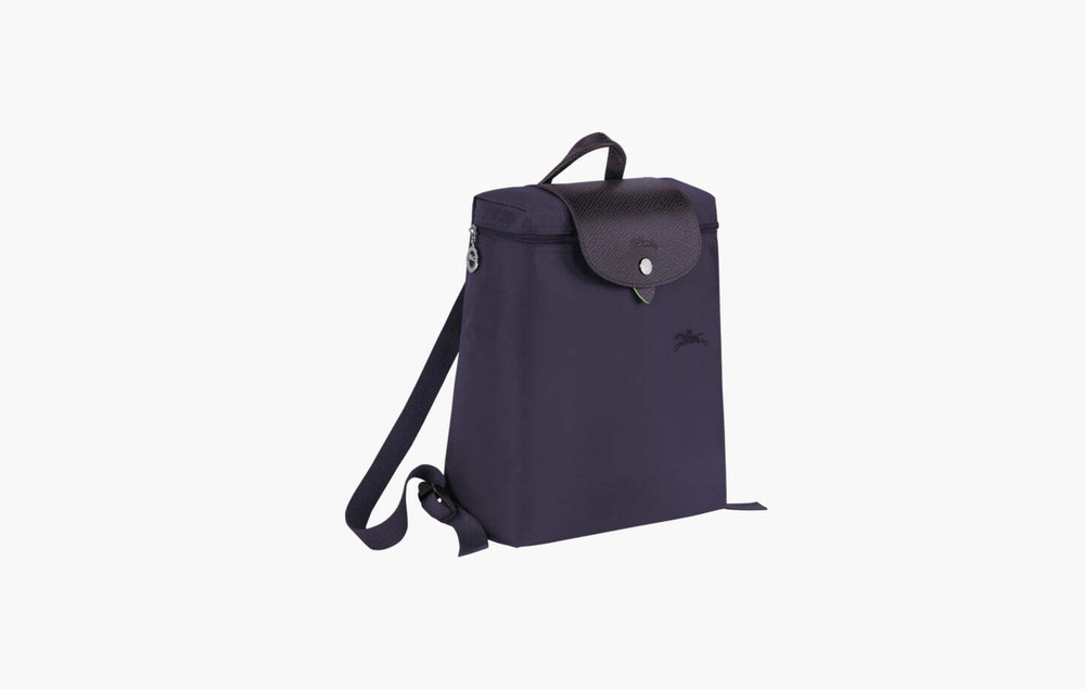 Longchamp Le Pliage Green Recycled Canvas M Backpack "Bilberry"