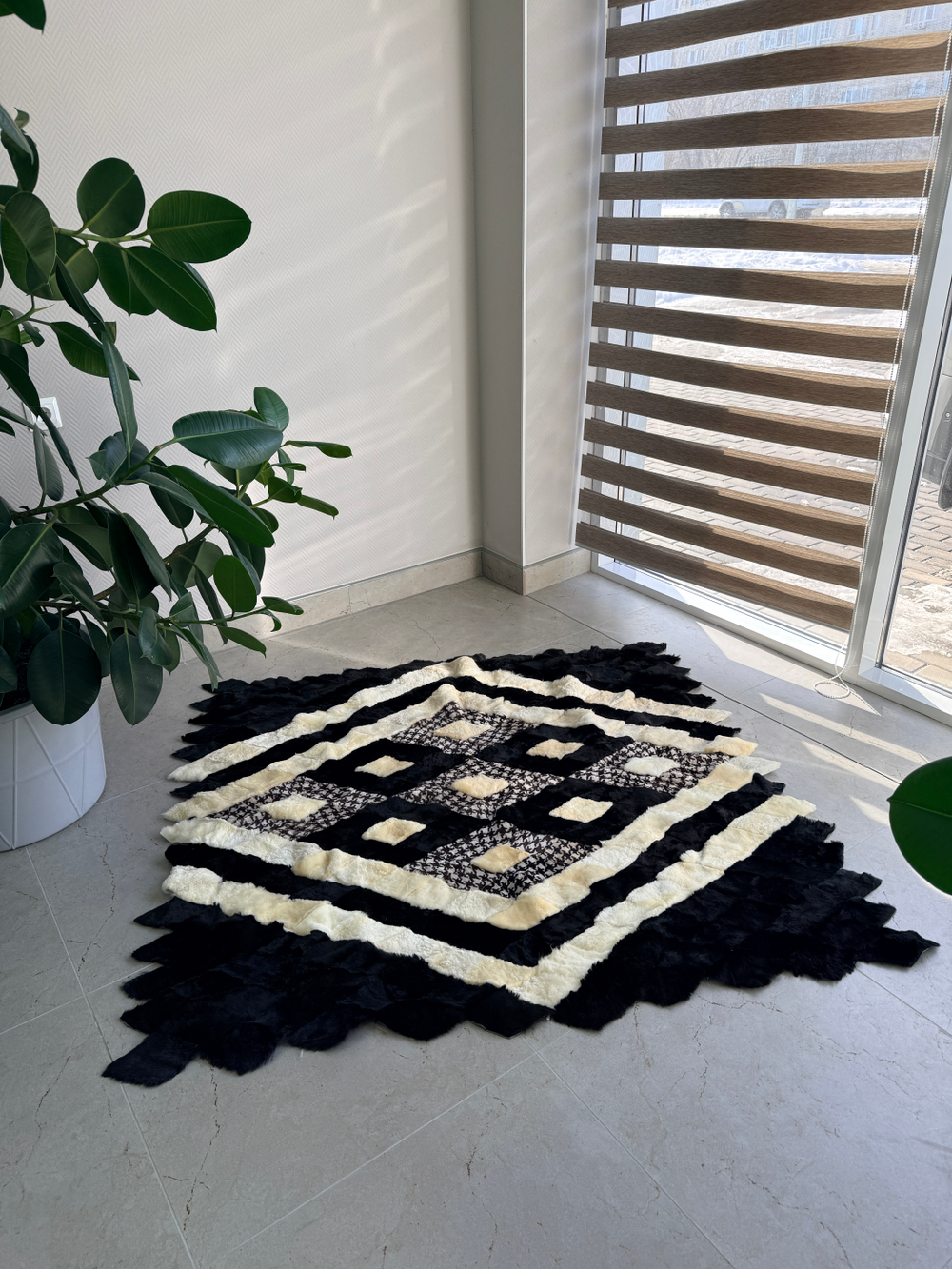 Меховой Коврик прикроватный накидка на кресло из овчины