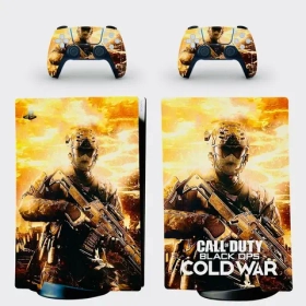 Наклейка для консоли PS5 Call Of Duty Cold War Защитная пленка на консоль и контроллеры Sony PlayStation 5