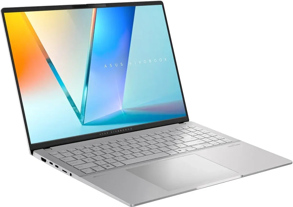 Ноутбук Asus/Vivobook S16 OLED M5606KA-RI111W/1y/Ryzen 5/AI 340/2 GHz/16 Gb/PCIe NVMe SSD/512 Gb/No ODD/Graphics/Radeon/256 Mb/16 ''/2880x1800/Windows 11/Home/64/120Hz refresh rate/VESA CERTIFIED Display HDR True Black 500/silver