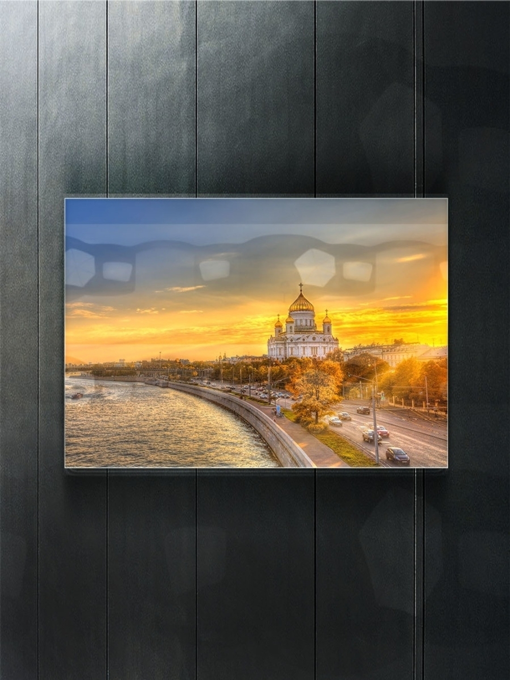 Фото картина на стекле / на стену / в подарок "Москва" 28х40 см. Декор для дома, подарок