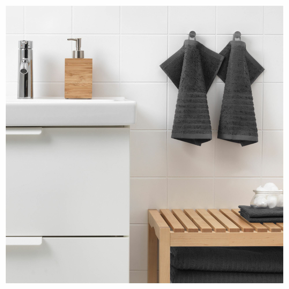 Набор полотенец IKEA VAGSJON (ВОГШЁН), Темно-серый, 30х30 см, 4 шт