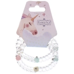 Резинки для волос силиконовые 2шт «MARZIPAN», цвет прозрачный, d-5,5см (подвес Единорог)●