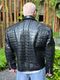 Мужская куртка из кожи крокодила черного цвета, косуха , мото куртка - JT-124