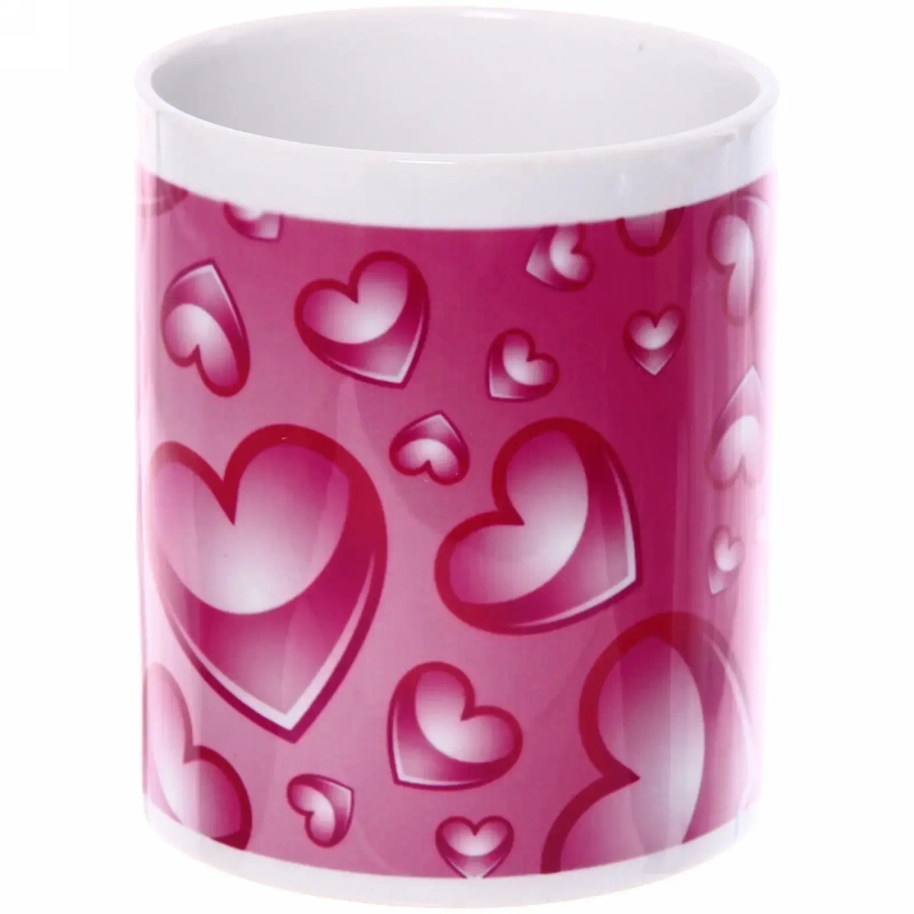 Кружка керамическая 330 мл «Розовые сердечки»