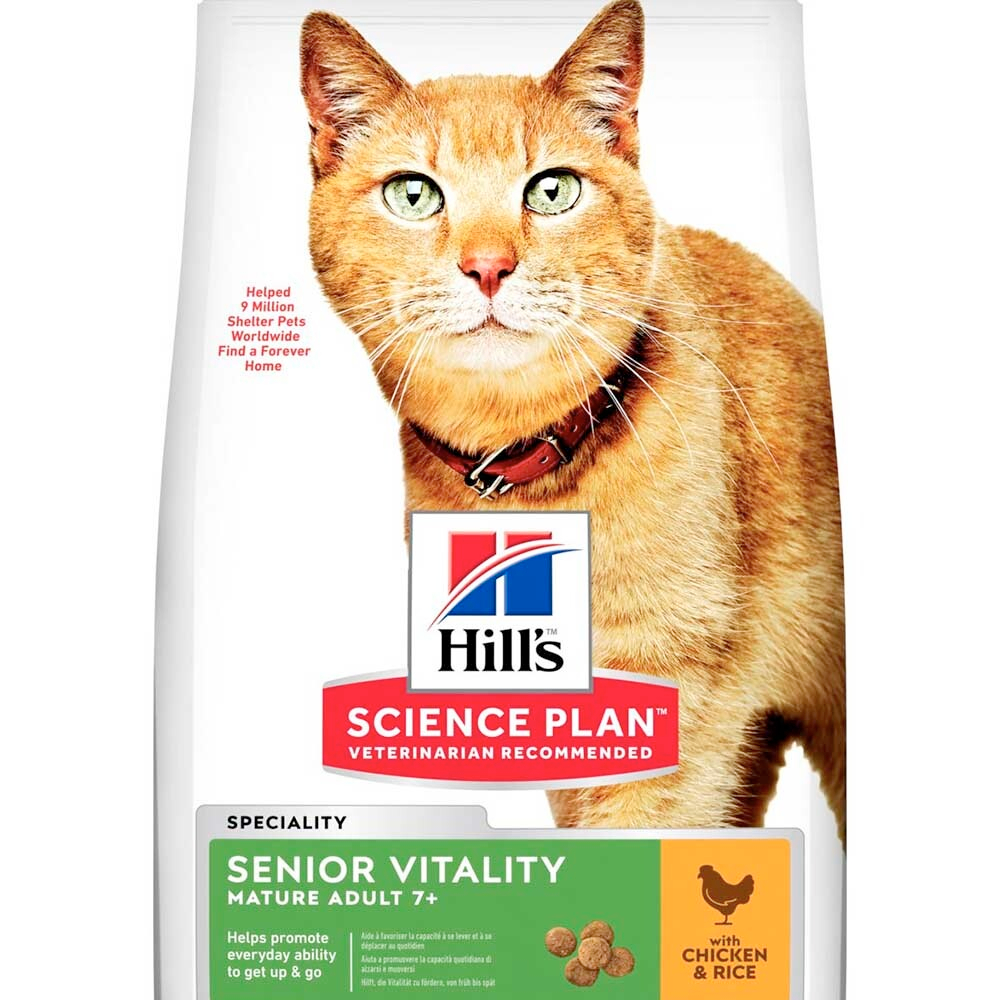 Hill's корм для пожилых кошек с курицей (Senior Vitality)