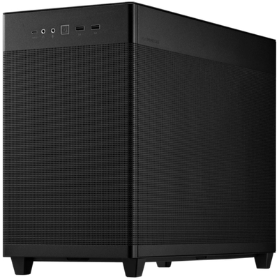 Корпус ASUS Prime AP201 MicroATX Case Black - stylish 33-liter MicroATX case with tool-free side panels and a quasi-filter mesh, with support for 360 mm coolers, graphics cards up to 338 mm long, and standard ATX PSUs