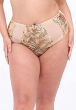 Оригинальные трусики-слипы из сетки с принтом (Размер: XXL) (Цвет: телесный)