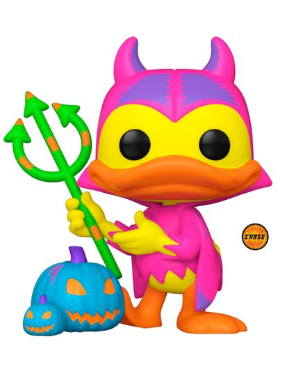 Фигурка Funko POP! Disney Mickey and Friends Devil Donald w/Pumpkin w/(BLKLT)Chase (Exc) (1446)77398 / Фигурка Фанко ПОП! по мотивам вселенной "Дисней", Дональд Дак (ЧЕЙЗ)