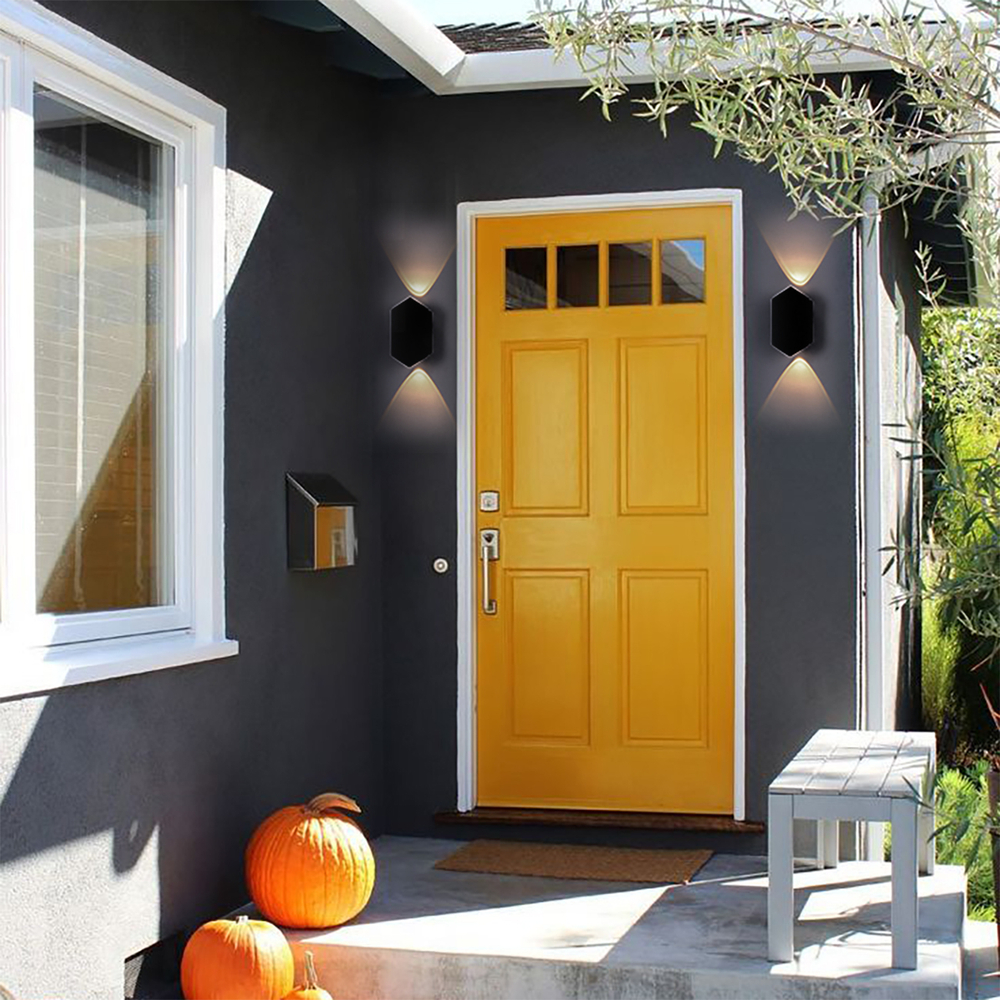 Уличный светодиодный настенный светильник 1х2Вт, 156лм, 3000К, IP54, алюминий, чёрный