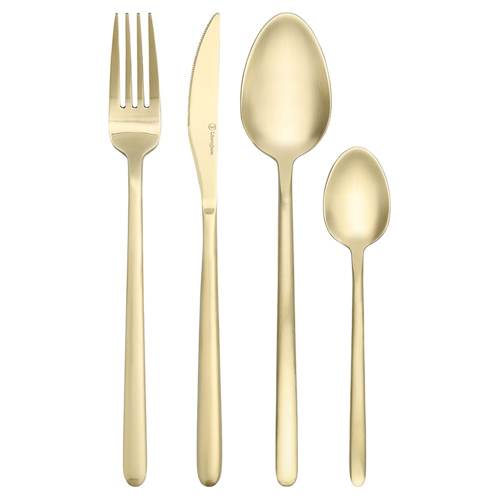 Набор столовых приборов Pure, золотистые матовые, 16 пред.