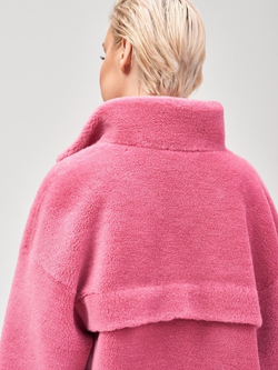 Куртка чебурашка из шерсти мериноса, розовая, SilverFox