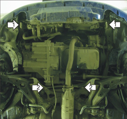 Защита картера Двигателя, КПП. 2 мм, Сталь. для Honda Civic VI 1995-2001 MOTODOR.00802