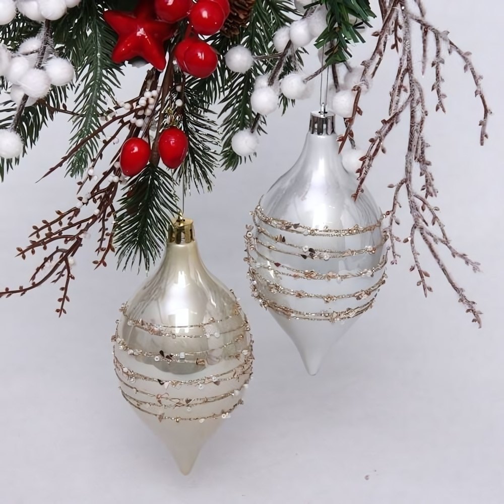 Набор украшений SHINE "Star Thread" 13,8х6,5 см 2шт. light champagne/silver