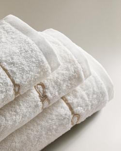 Zara Home - Полотенце для ванной с вышитым бантом, белый, 50х90 см