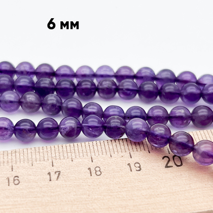 Аметист, диаметр 5,8-6 мм, цена за 32 шт (1/2 нити)