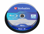 Оптический диск Verbatim BD-R SL 25GB 6X HardCoat, Spindle, 10 шт