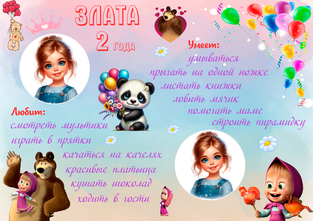 Плакат на день рождения ребенка