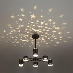 8234/6C COMFI LN25 000 черный, металл/акрил Люстра потолочная LED GX53 6*10W + LED-проектор 3*5W 2700К 220V VIRSAVA