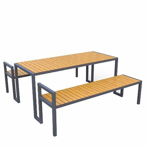 Стол уличный с лавками LÅNGBORDET Прямой