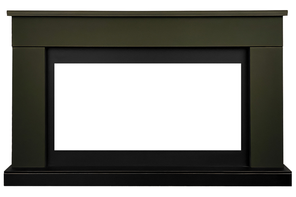 Каминокомплект Bergen (Разборный) - Темная олива (Ширина 1370 мм) с очагом Vision 42 LOG LED