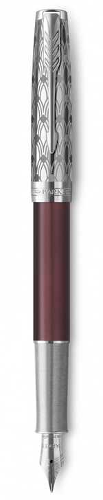 Перьевая ручка Parker Sonnet Premium Refresh RED CT, перо 18K, толщина F, цвет чернил black, в подарочной упаковке