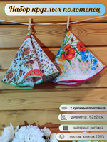 Полотенце кухонное, круглое, 2 шт, вафельное полотно