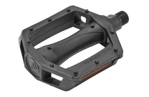 Педали пластик широкие 80х90х24мм с отражат.316г/пара черные VP-570