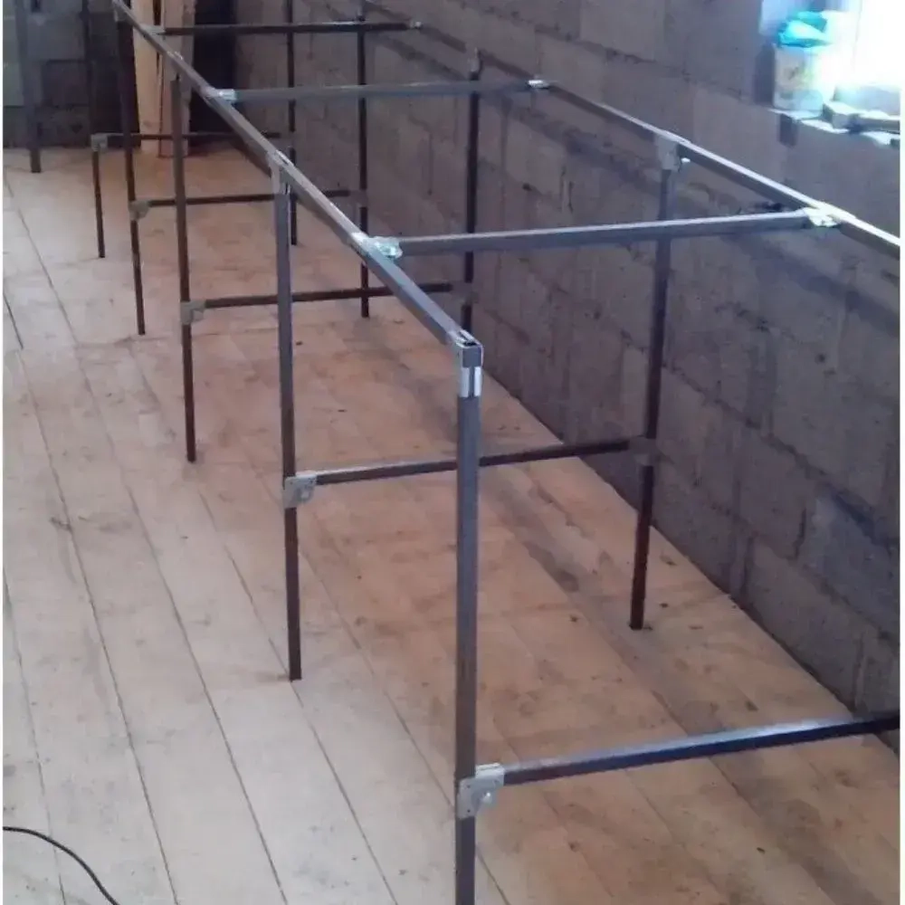 Крепеж для теплицы краб-система Т-образный для труб 40х40мм, подойдет и для 40х20мм, подходит для стеллажа и теплиц, 4 пары- толщина металла 1.5мм