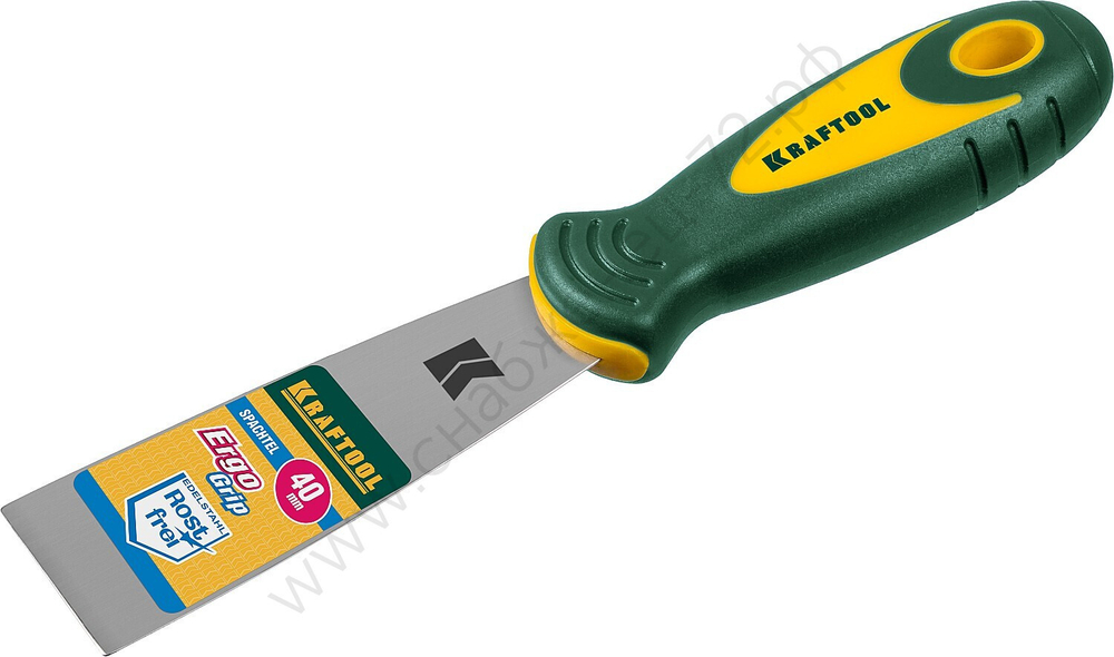 KRAFTOOL 40 мм х-образное профилированное полотно двухкомпонентная ручка, нержавеющий, Шпатель (10035-040)