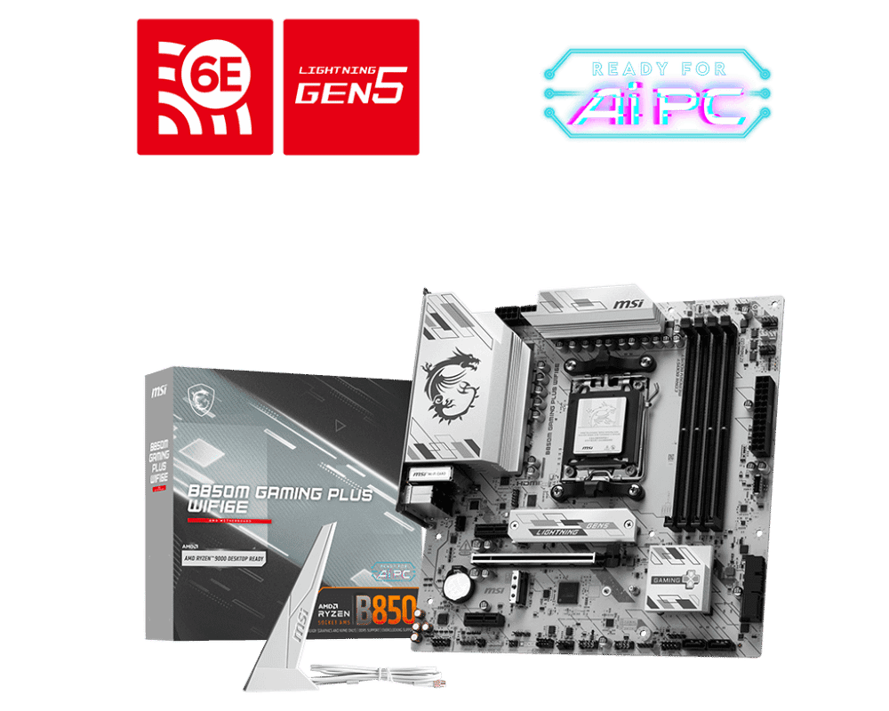 Материнская плата MSI B850M GAMING PLUS WIFI6E AM5 4xDDR5 4xSATA RAID 2xM.2 DP HDMI Type-C mATX