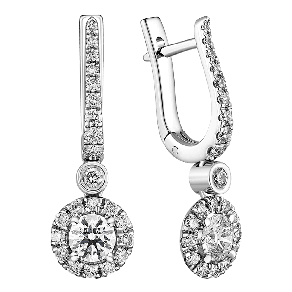 Серьги с в.бриллиантами 1.445 ct