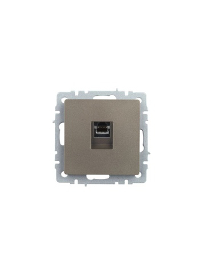 Розетка компьютерная СП RJ45 кат.5E BRITE РК10-БрШ механизм шампань IEK BR-K10-1-K37
