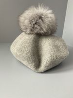 Новый шерстяной берет Catya с натуральным мехом, 104