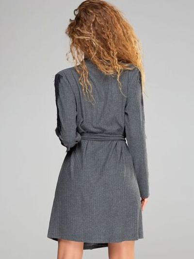 Женский домашний халат-кардиган из вискозы (Размер: S) (Цвет: серый)