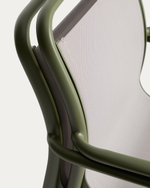 Уличный стул Luri из алюминия зеленого цвета и бежевого текстиля