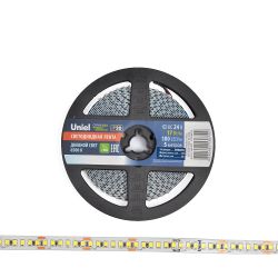 ULS-2835-180LED-m-10mm-IP20-DC24V-17W-m-5M-6500K Гибкая светодиодная лента на самоклеящейся основе. Катушка 5м. в герметичной упаковке. Дневной свет 6500K. ТМ Uniel