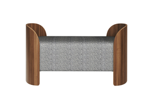 Банкетка Lagom 2 120 см (серый рогожка, орех)