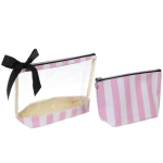 Косметички 2шт «ФРАТЕЛЛИ», цвет цвет розовый/белый, 26*15*7см (лейбл Ultramarin)