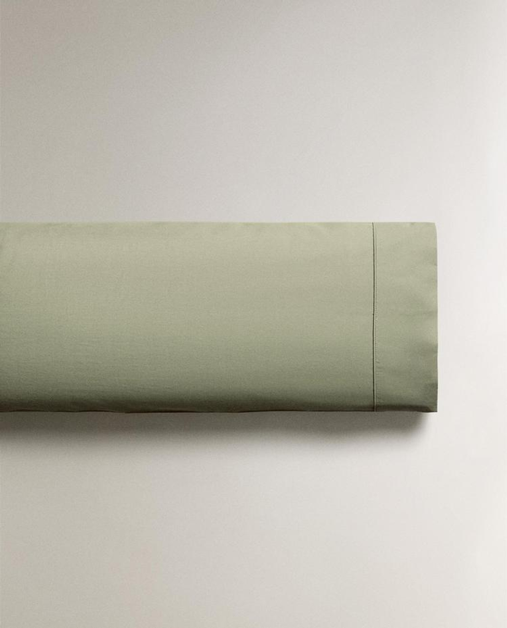 ZARA HOME НАВОЛОЧКА ИЗ ХЛОПКА ПЕРКАЛЬ (300 НИТЕЙ), СВЕТЛО-ЗЕЛЕНЫЙ