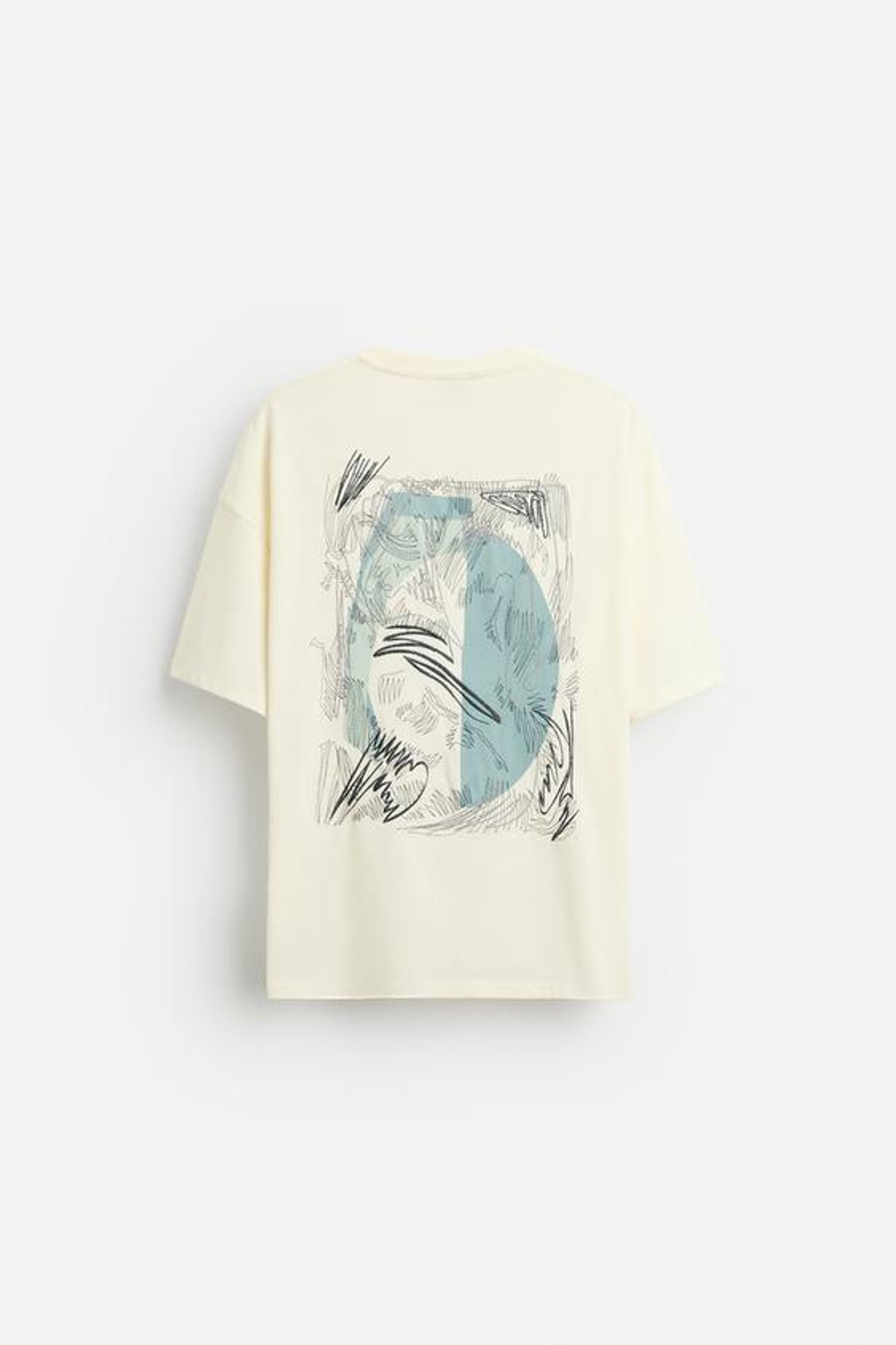 ZARA ФУТБОЛКА С КОНТРАСТНОЙ ВЫШИВКОЙ, БЕЛЫЙ