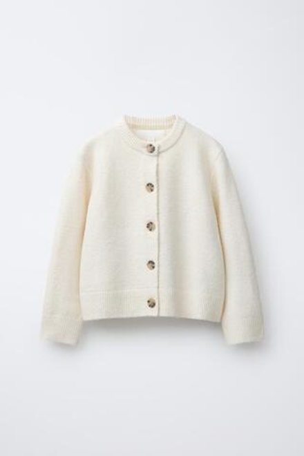 ZARA ОДНОТОННЫЙ КАРДИГАН, ВАНИЛЬНЫЙ