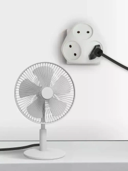 Тройник розетка электрический плоский SPx-3-W ЭРА / Разветвитель электрический без заземления, 3 розетки, 10А, белый