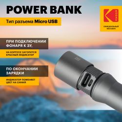 Светодиодный фонарь Kodak MA-5003 ручной аккумуляторный 30W | Универсальные  фонари