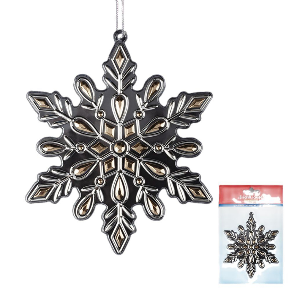 Украшение ErichKrause Decor Снежинка золотая 15см